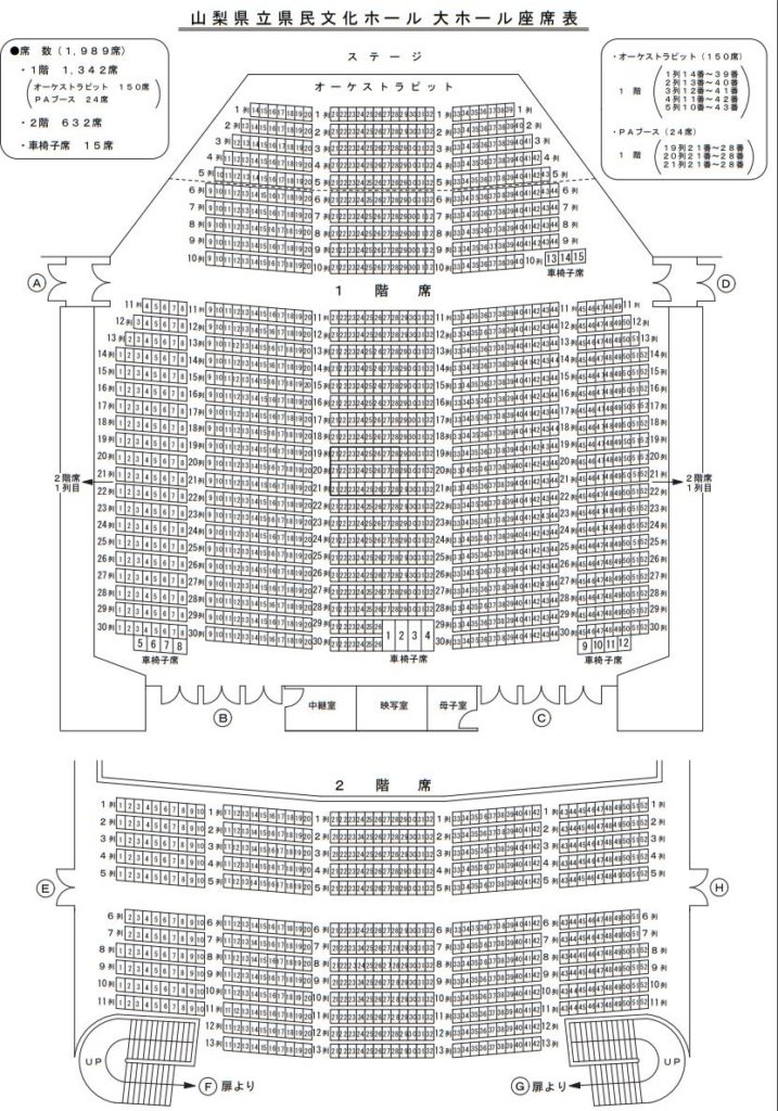 山梨県民ホール座席表